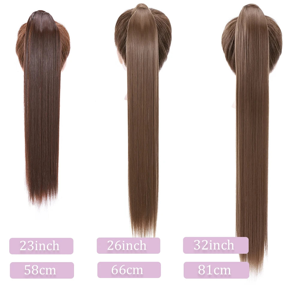 Long Straight Clip In Ponytail Hair Extension