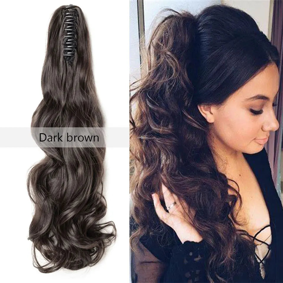 Synthetic Wavy Claw Clip In Ponytail Extension