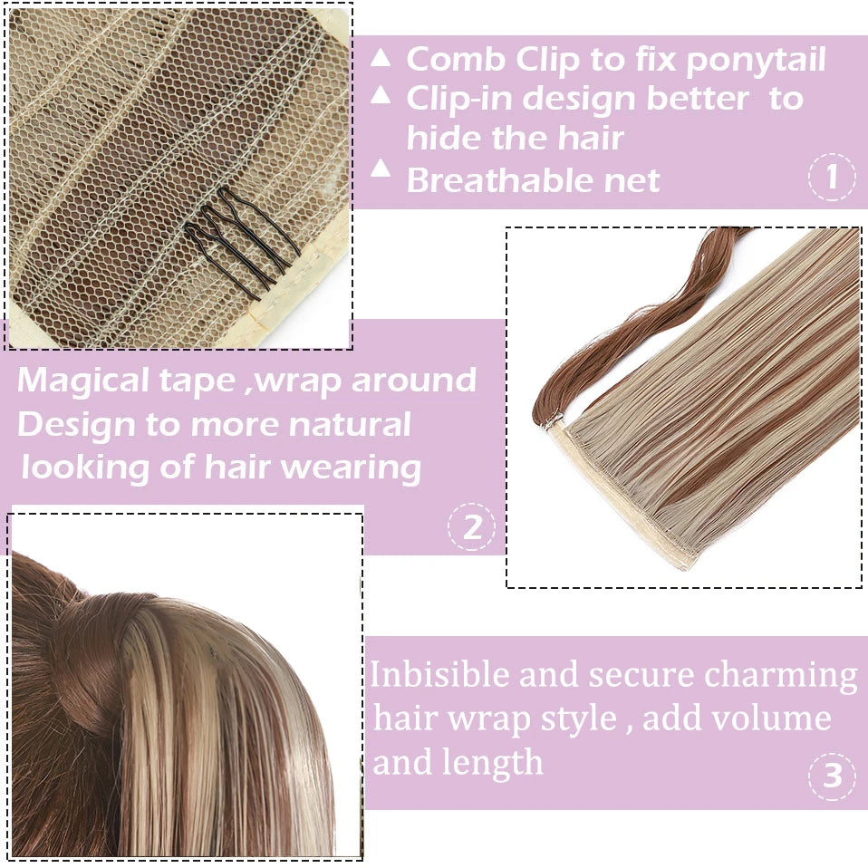 Long Straight Clip In Ponytail Hair Extension