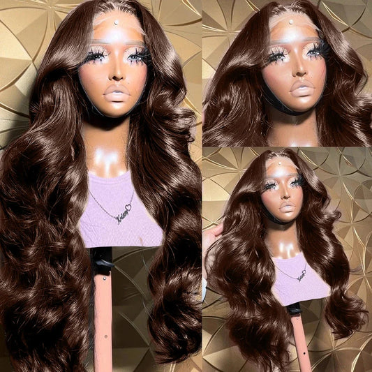 250 Density Chocolate Brown Body Wave Wig