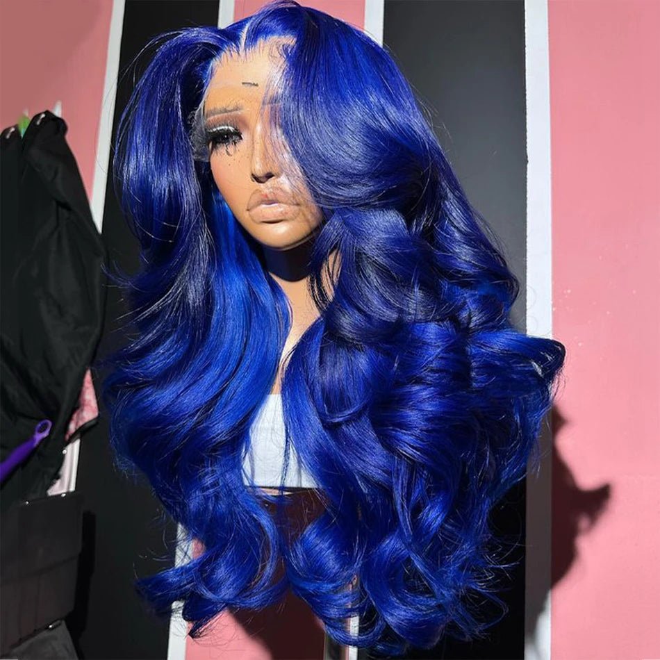 Royal Blue Colored Lace Front Wig