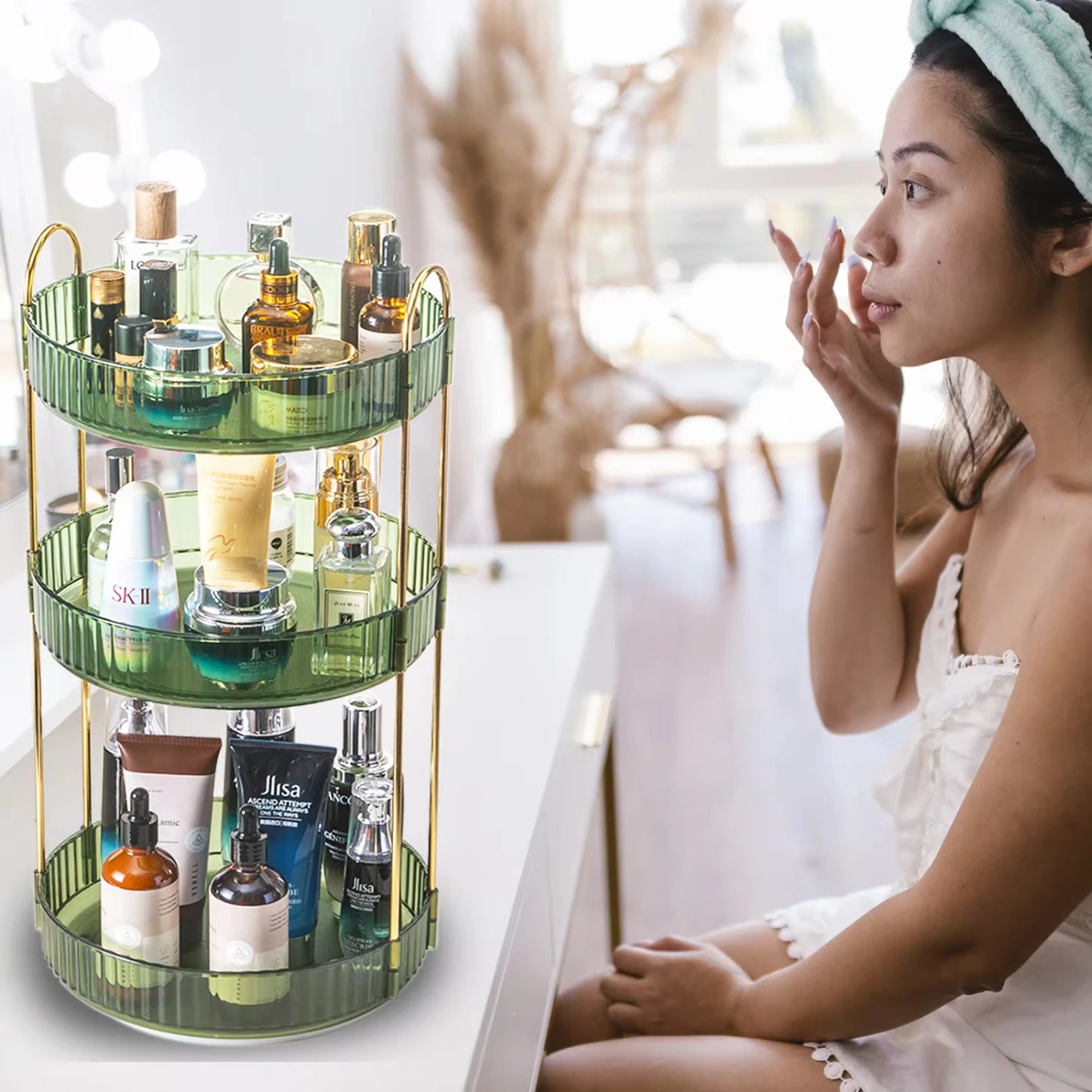 Rotating 3 Tier Vanity Organizer