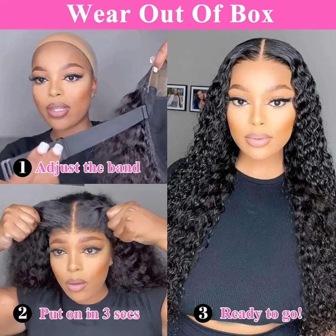 Glueless 5x5 Ready to Wear Deep Wave Wig