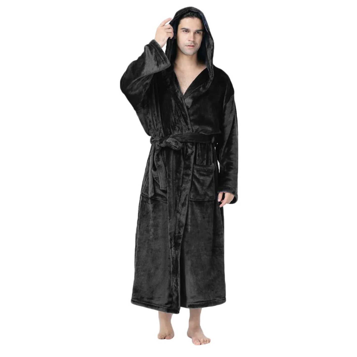 Soft Fleece Hooded Bathrobe