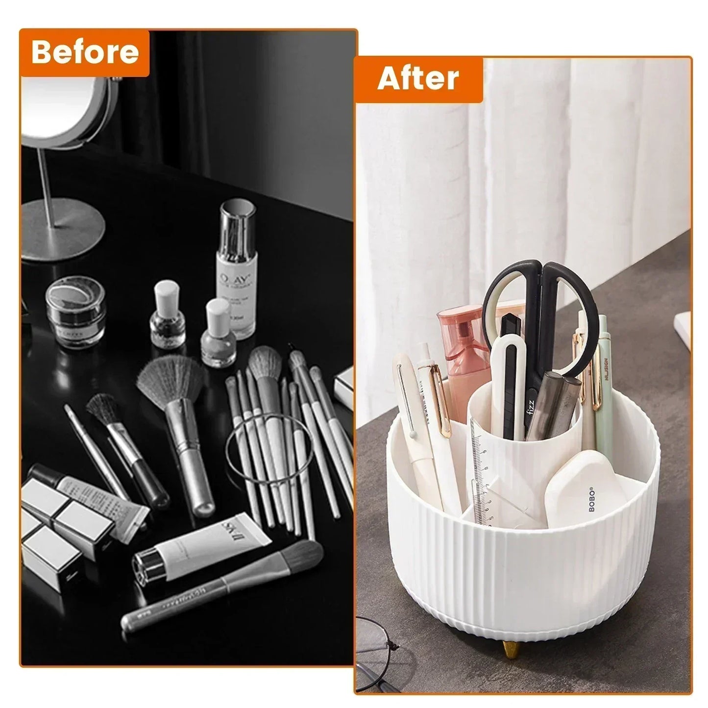 360° Rotating Makeup Organizer