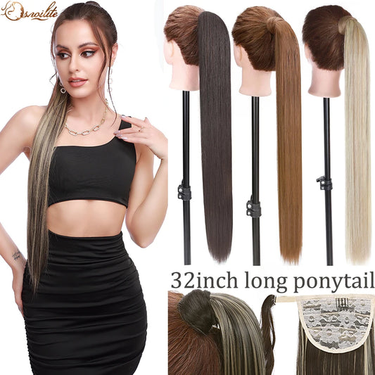 Long Straight Clip In Ponytail Hair Extension