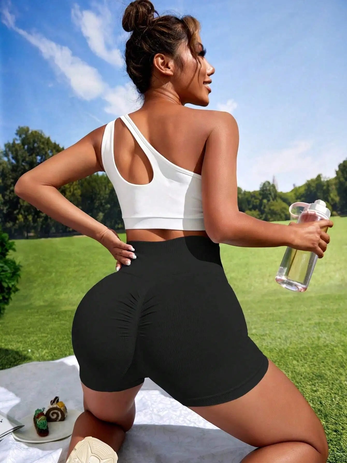 2pcs Seamless Scrunch Butt Sports Shorts