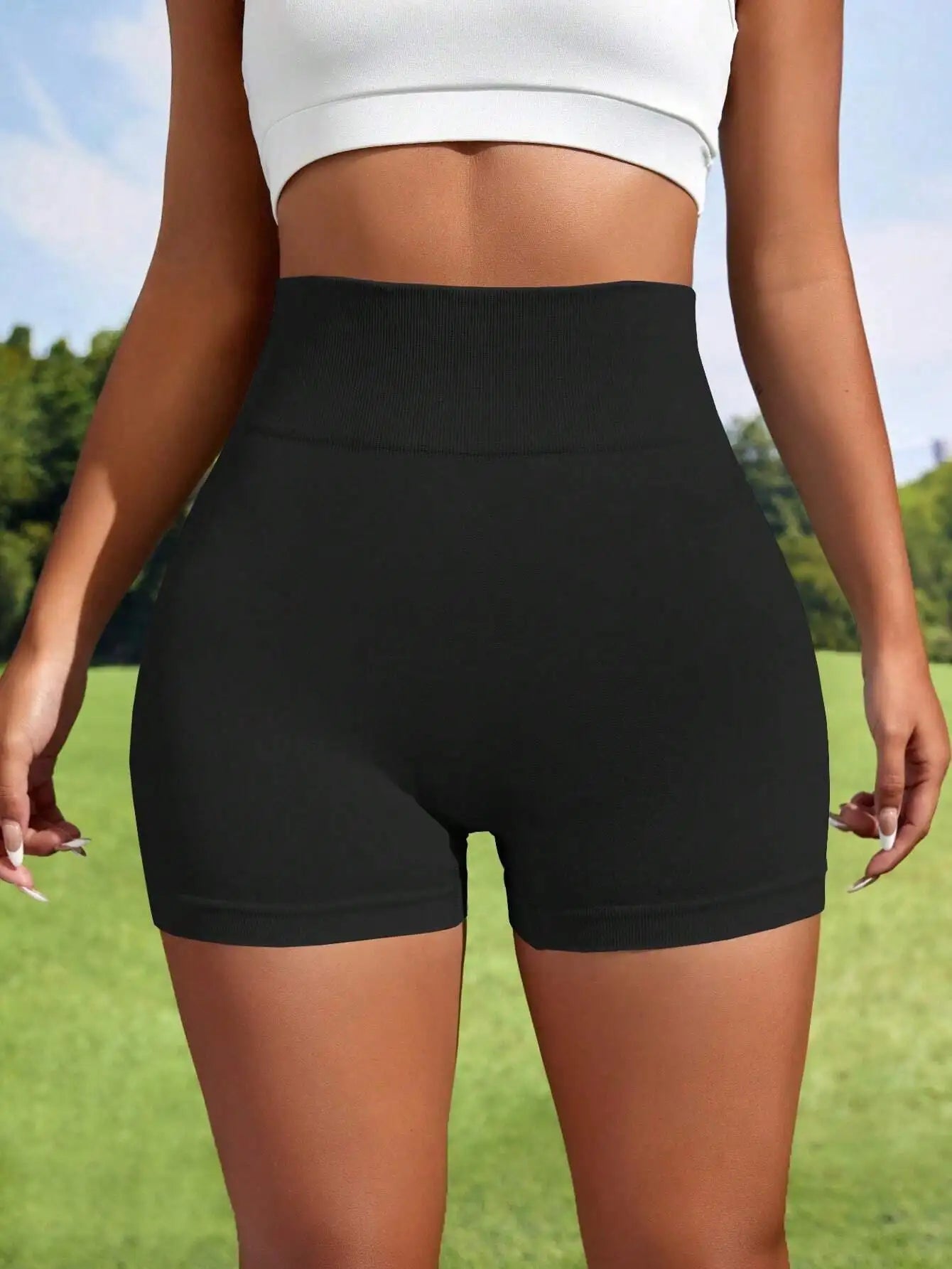 2pcs Seamless Scrunch Butt Sports Shorts