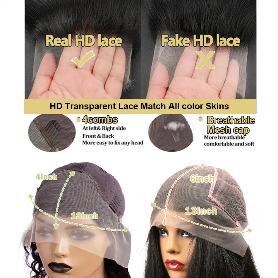 Tewjig 250 Density HD Lace Front Wig