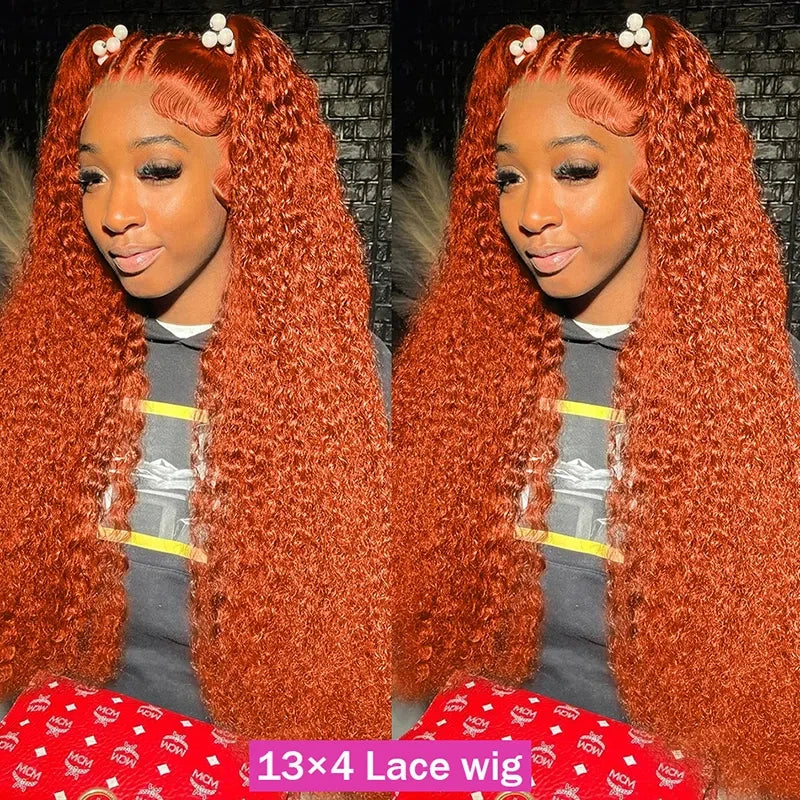 Ginger Orange Curly Lace Front Wig