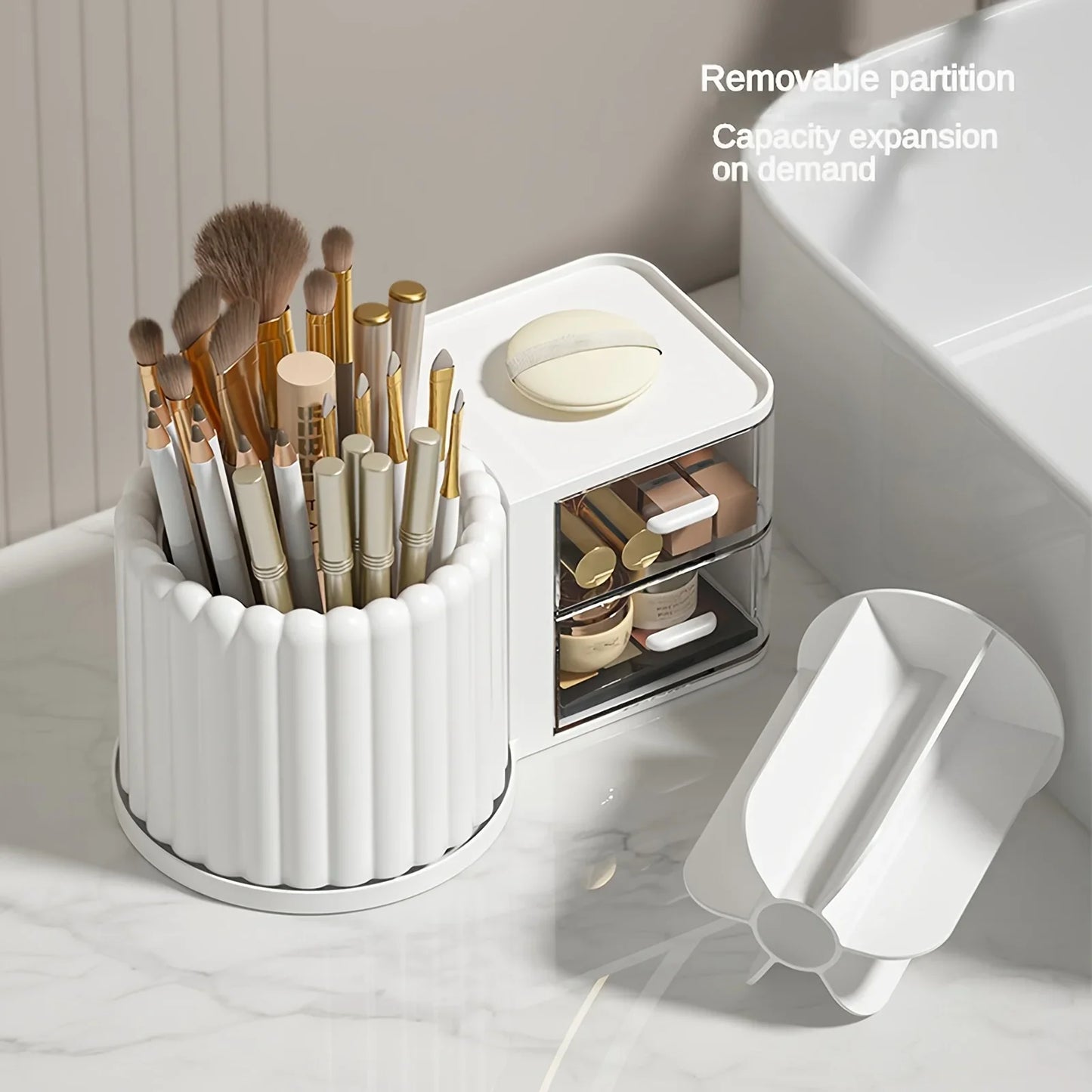 Rotary Makeup Brush Organizer