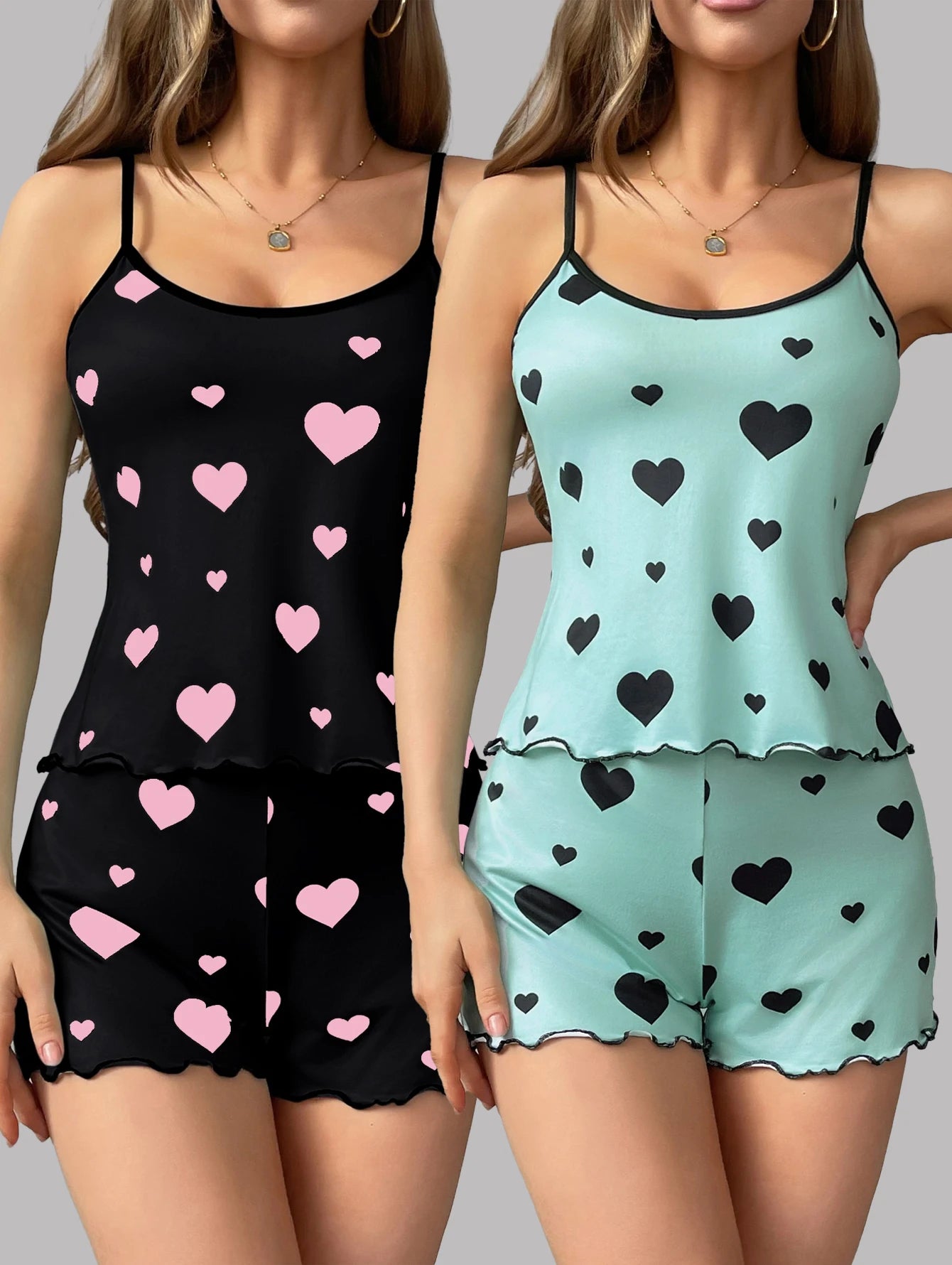 2 sets - Women's heart pajama