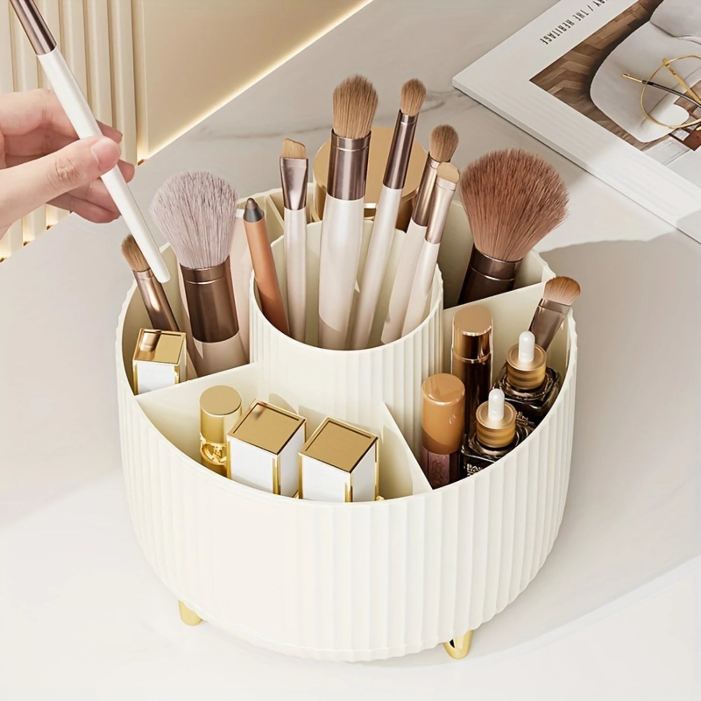 Rotating Makeup & Brush Holder