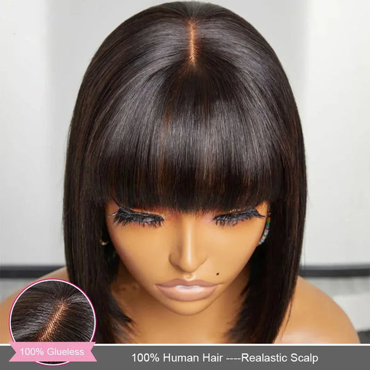 Bob Lace Front Wig with Bangs