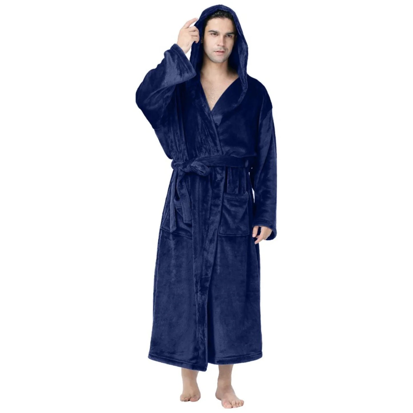 Soft Fleece Hooded Bathrobe