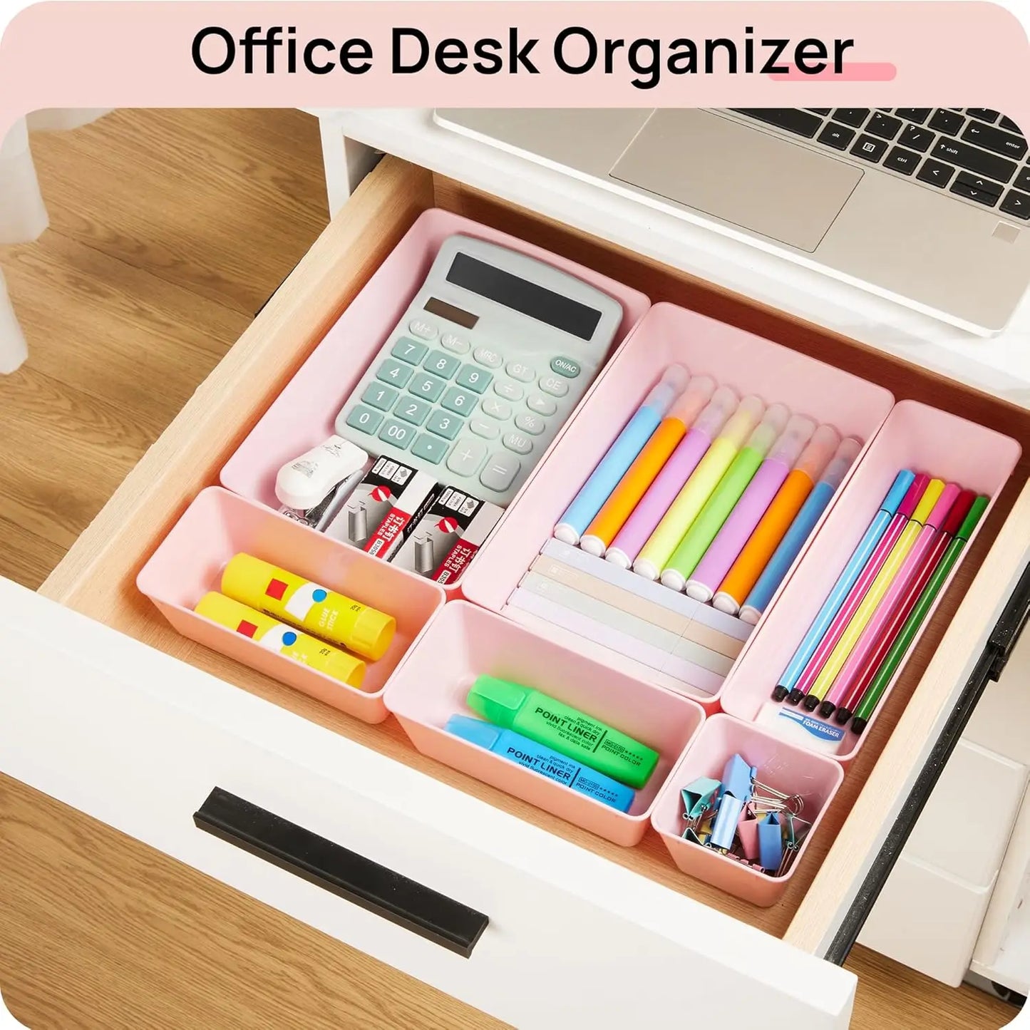 20-piece pink drawer organizer set