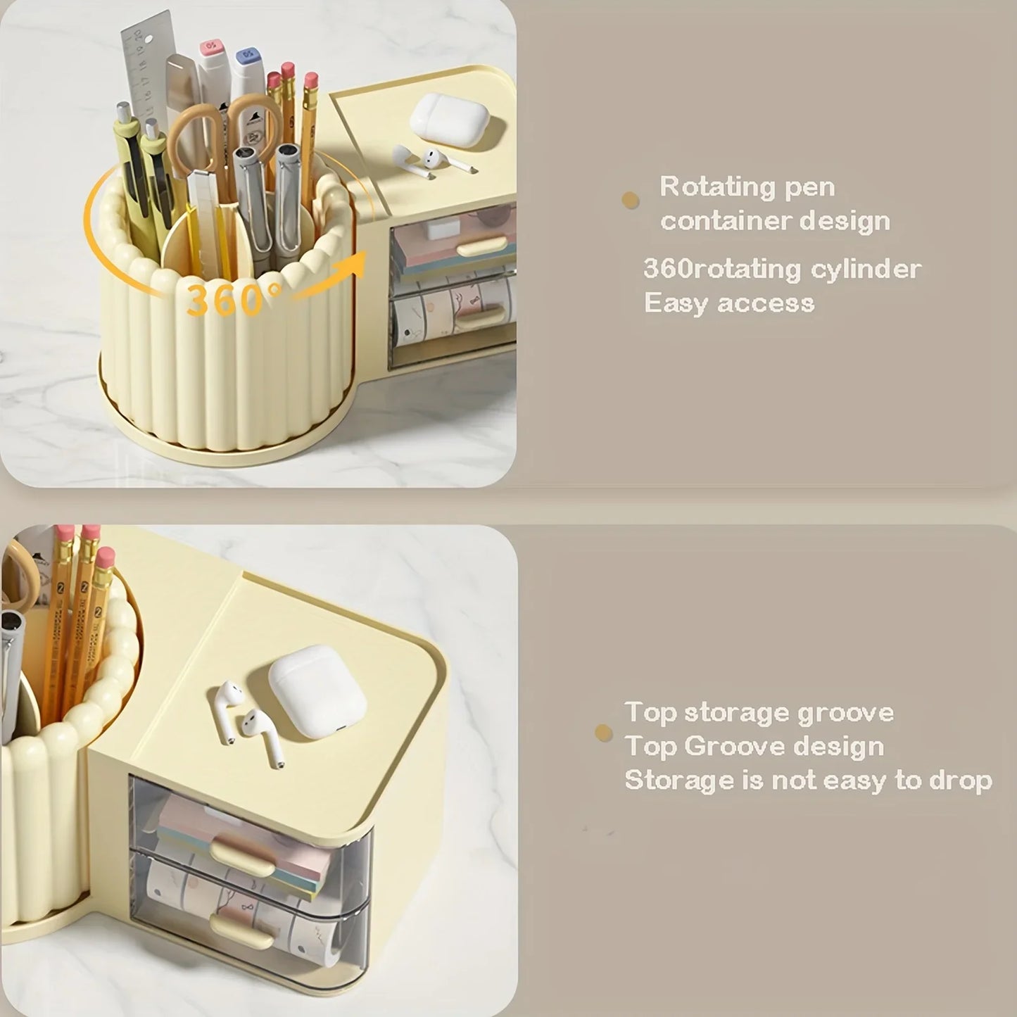 Rotary Makeup Brush Organizer