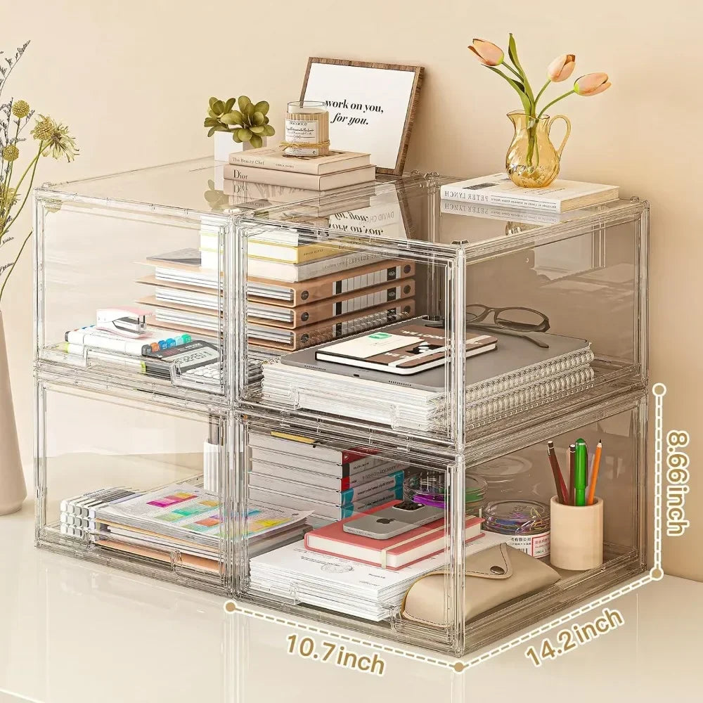 2 Packs Stackable Storage Drawers