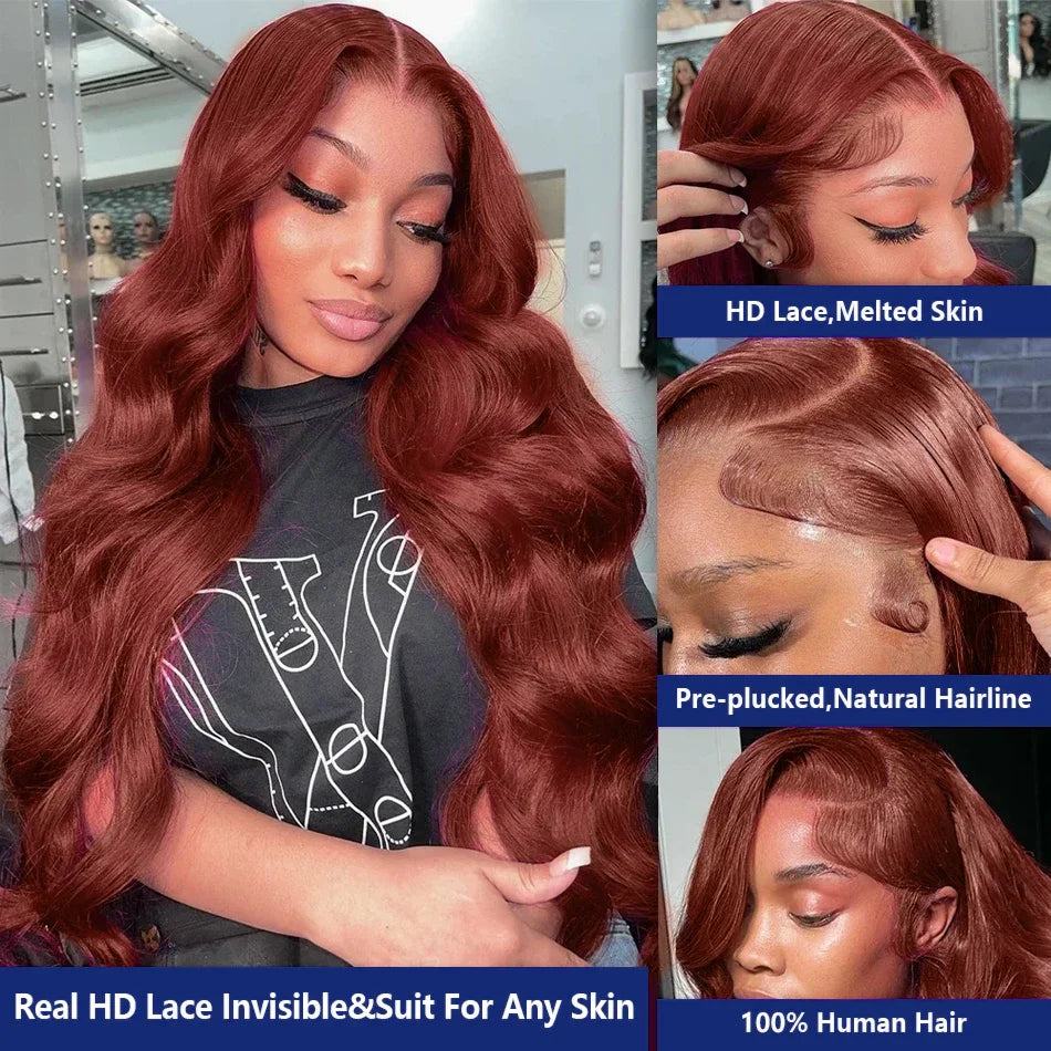 Reddish Brown HD Lace Front Wig