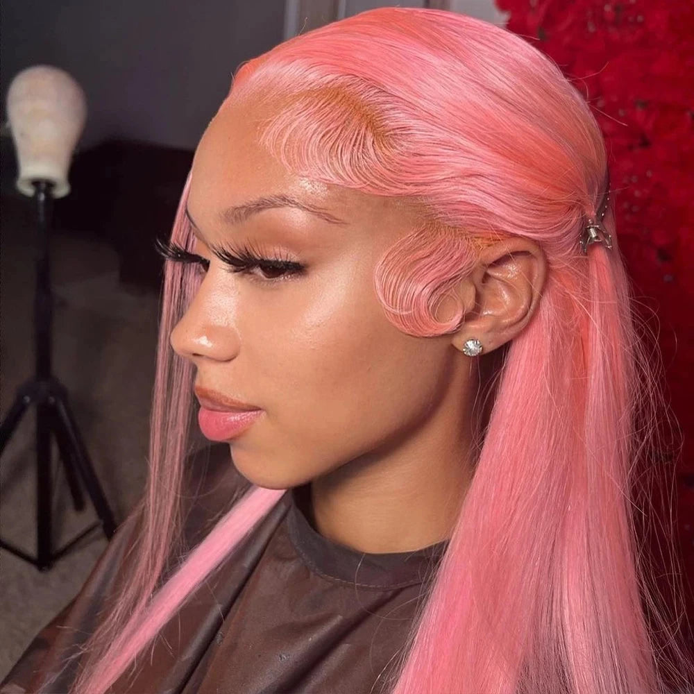 Pink Lace Front Wig Human Hair For Women 13x4 Hd Lace Frontal Wig Brazilian 613 13x6  Colored Straight Lace Front Wigs