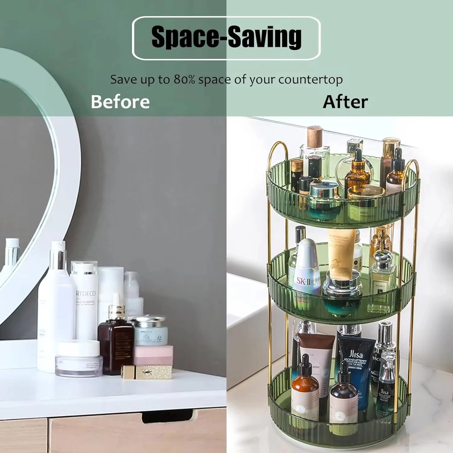 Rotating 3 Tier Vanity Organizer