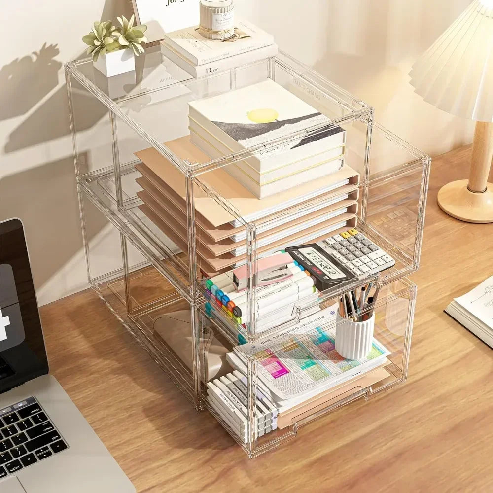 2 Packs Stackable Storage Drawers