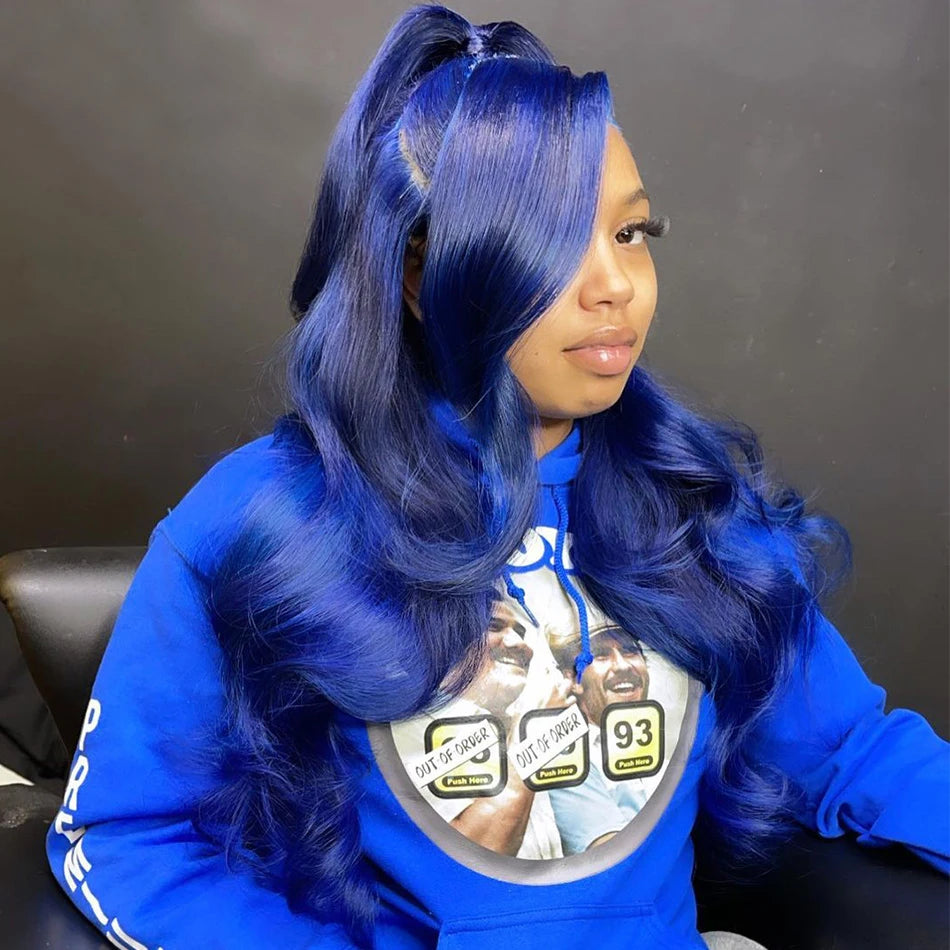 Royal Blue Colored Lace Front Wig