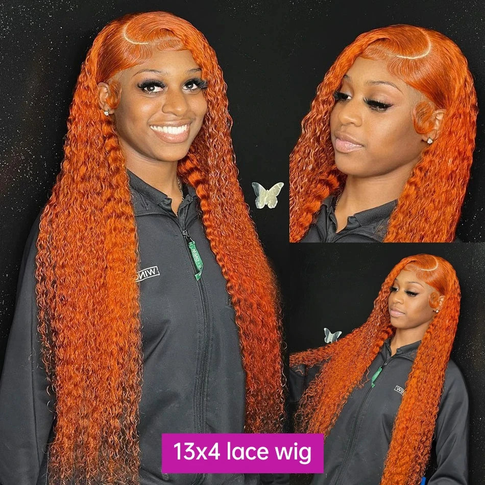 Ginger Orange Curly Lace Front Wig