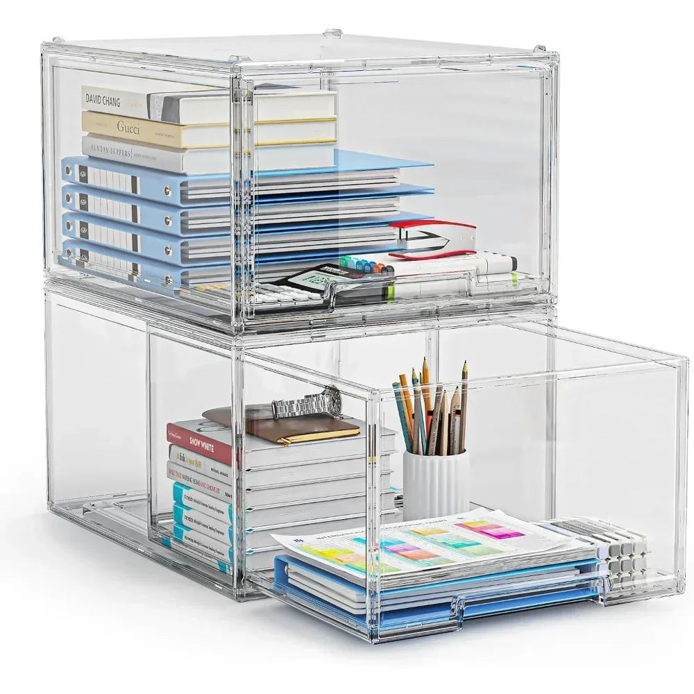 2 Packs Stackable Storage Drawers