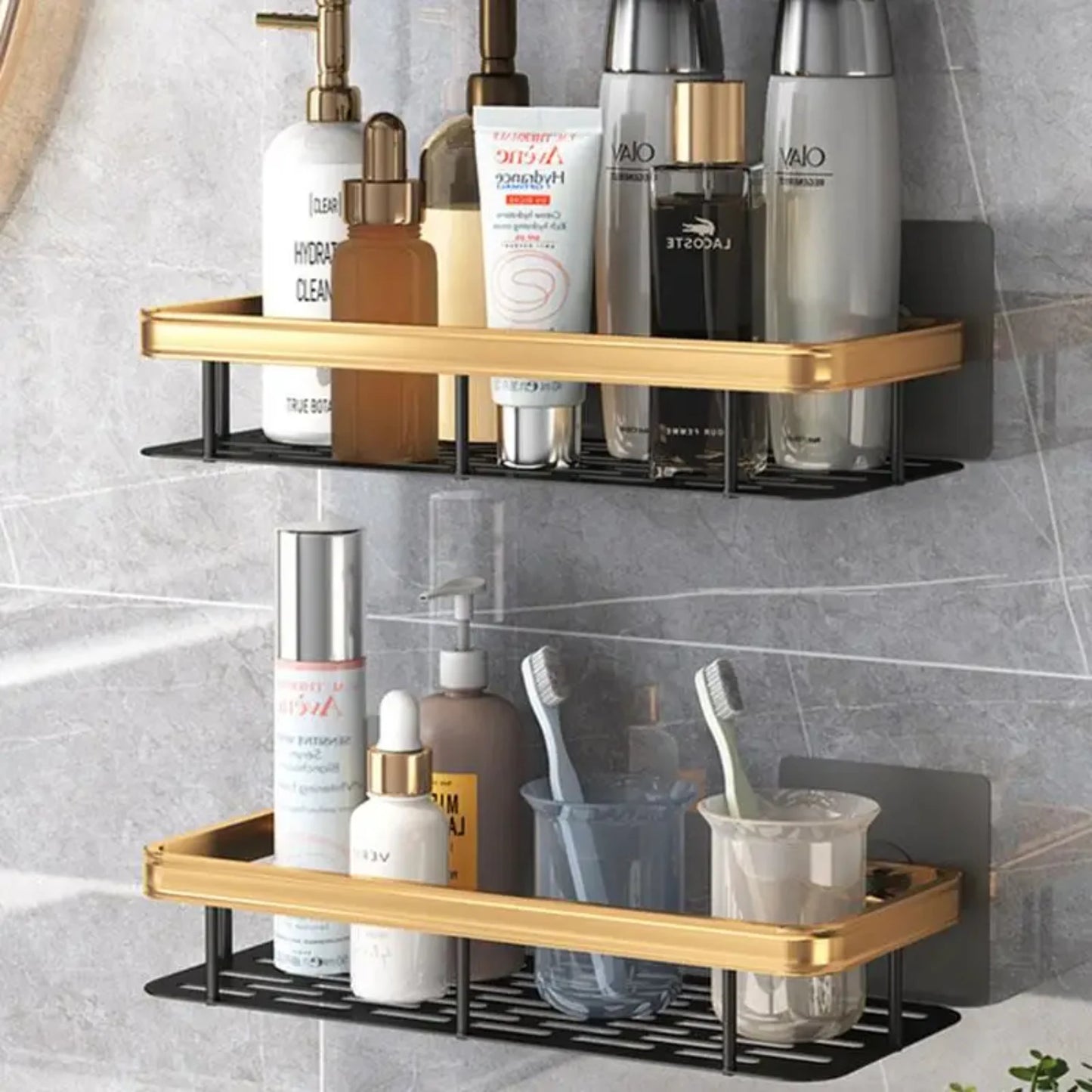 No-drill Bathroom Shelf