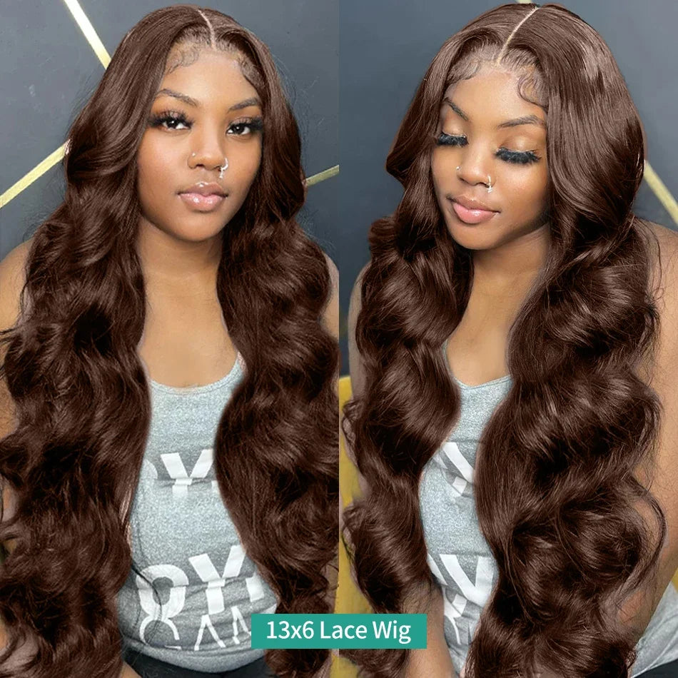 250 Density Chocolate Brown Body Wave Wig