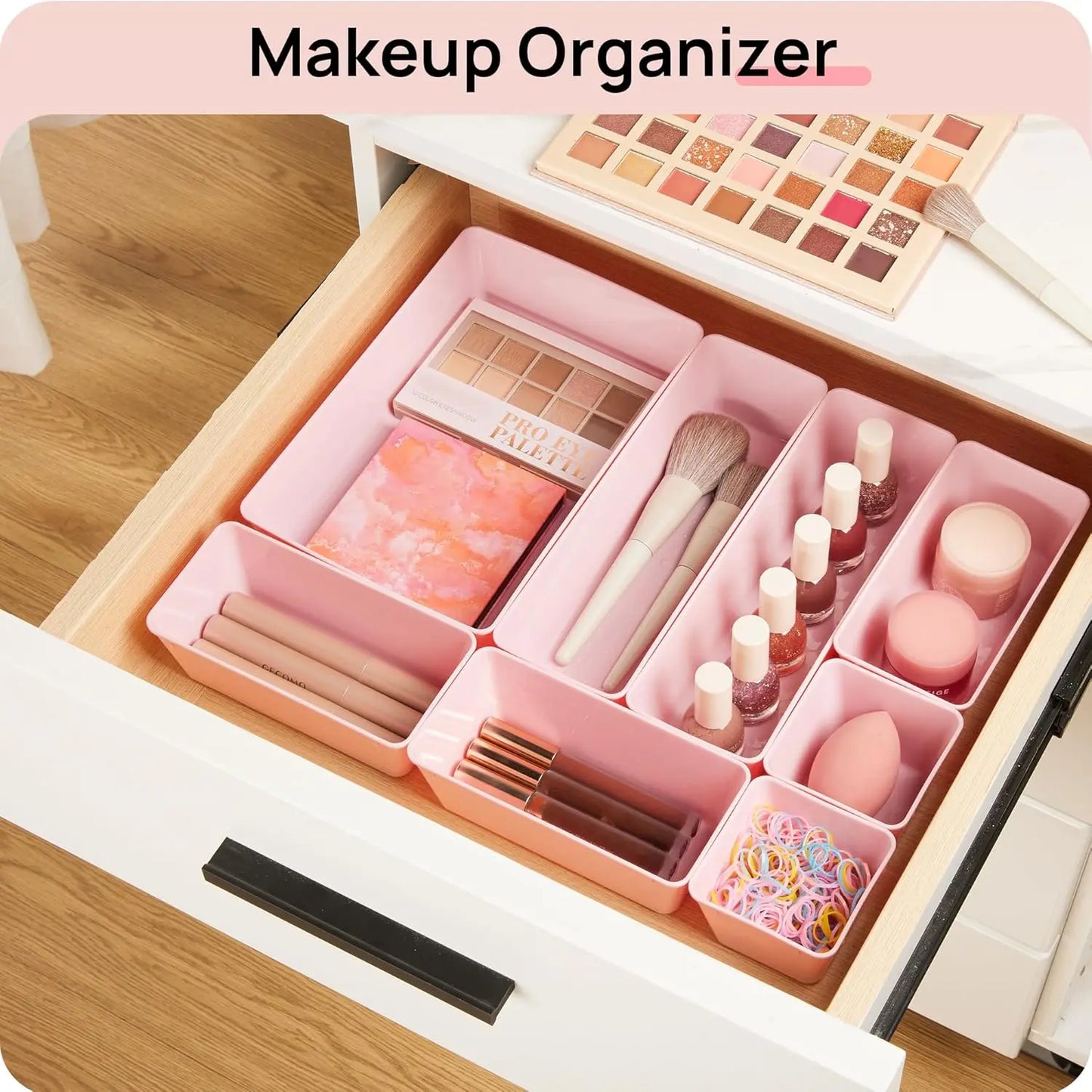 20-piece pink drawer organizer set