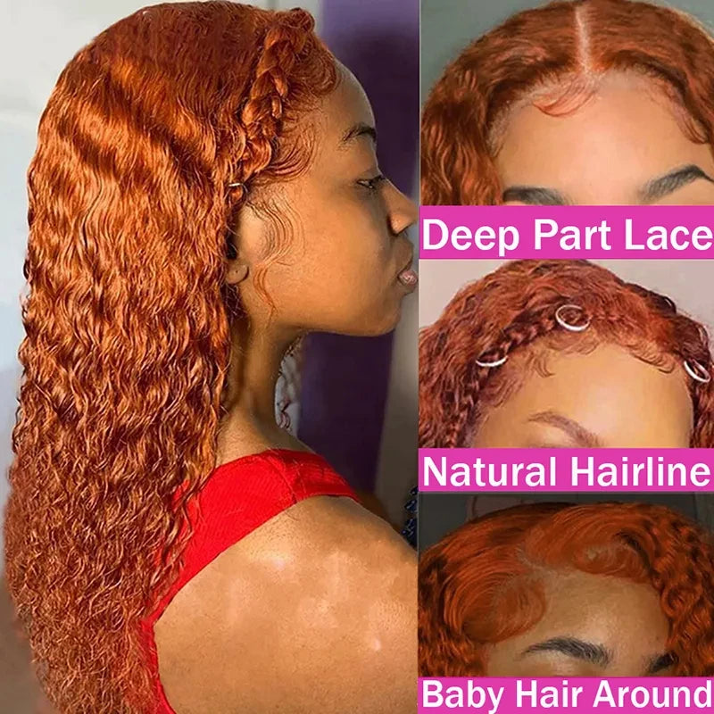 Ginger Orange Curly Lace Front Wig